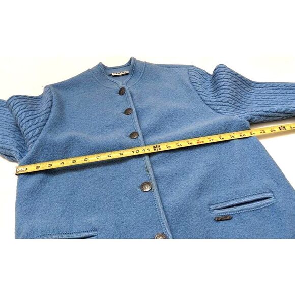 Smoking Jacket by Eisbar Sky Blue Wool Vintage 70s Size 36 Made In Austria - Picture 8 of 9